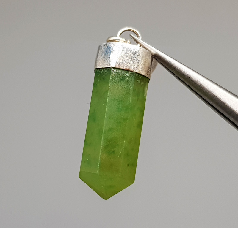 green grossular garnet crystal healing pendant