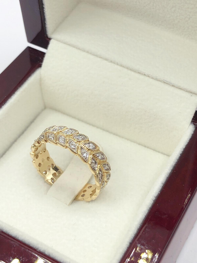 moissanite diamond ring eternity style in gold