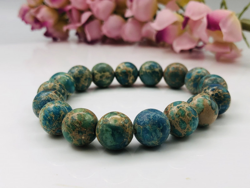 variscite gemstone beaded bracelet