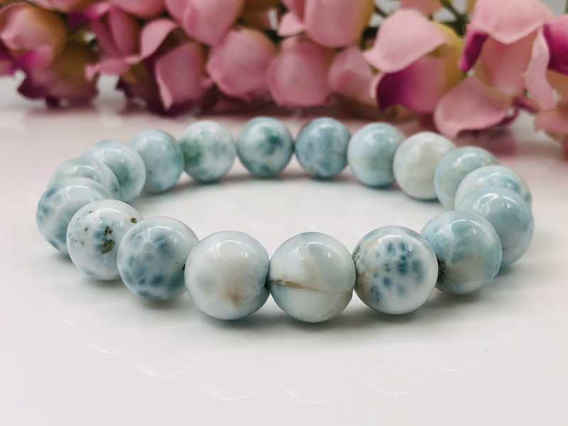 larimar gemstone beaded bracelet