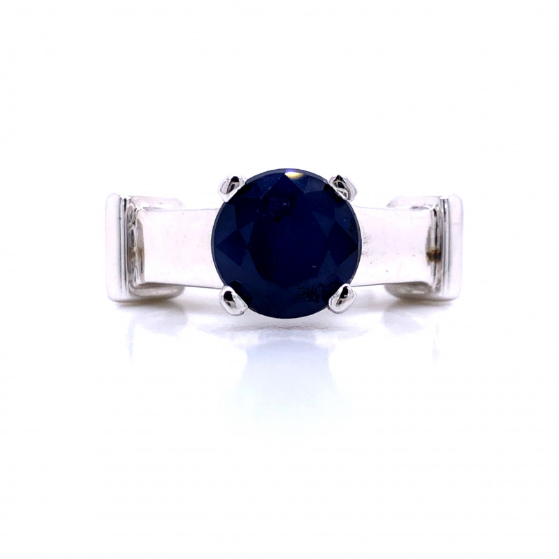 VERA NOVA JEWELRY Octagonal 1ct Synthetic Blue Sapphire Ring Made with Genuine 925 Sterling Silver VERA NOVA JEWELRY Octagonal 1ct Synthetic Blue Sapphire Ring Made with Genuine 925 Sterling Silver