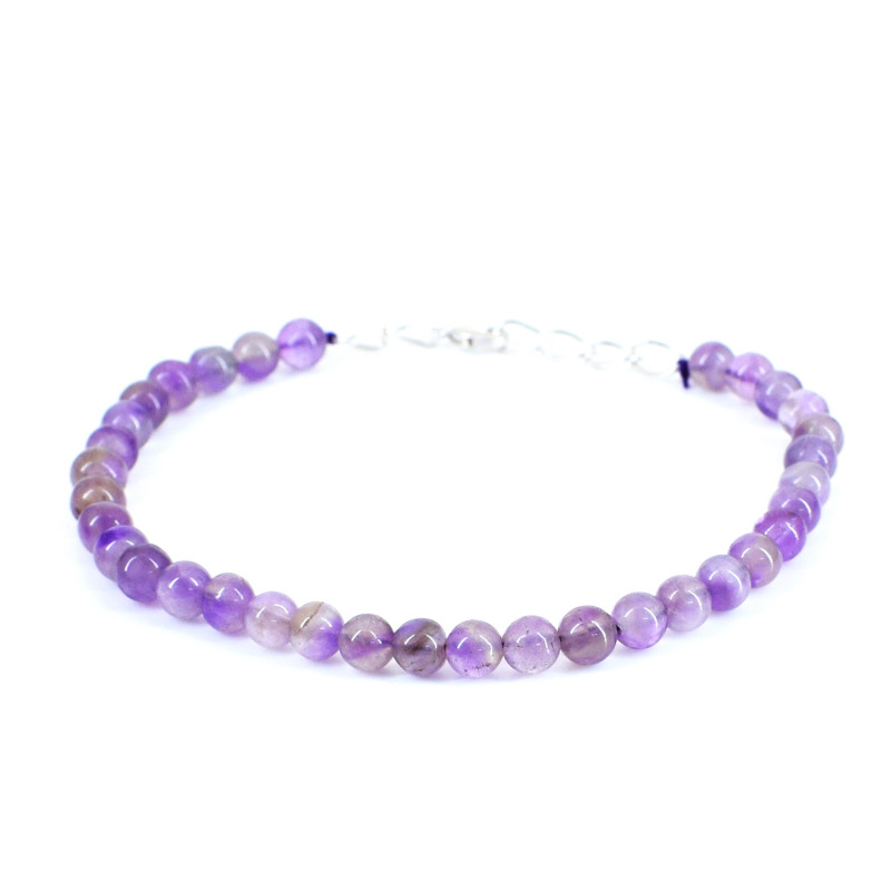 Genuine 55.00 Cts Amethyst Beads Bracelet