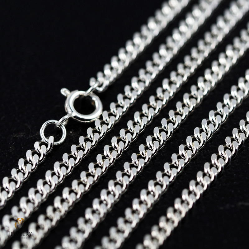 9 x 1.3 mm cable silver chain . am