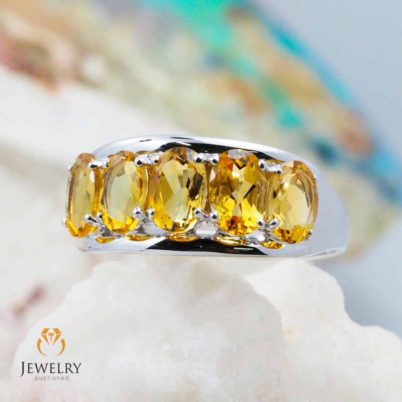 white gold citrine rings