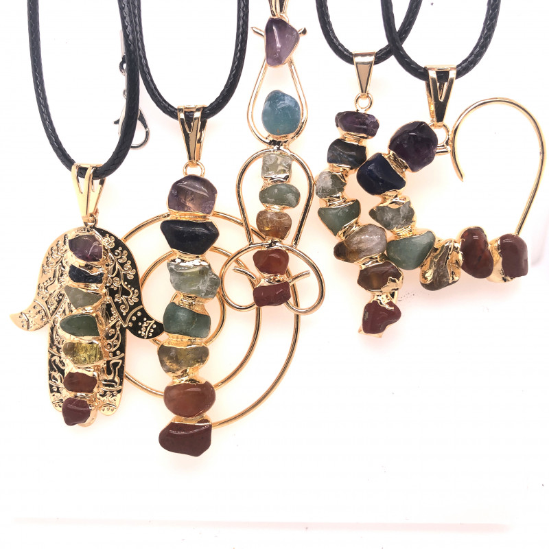 Natural Clear Crystal Dreamcatcher Healing Reiki Chakra Silver Gold Pendant Bead