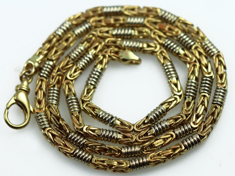38.86 Grams 9k Solid Gold Chain 2 TONE 