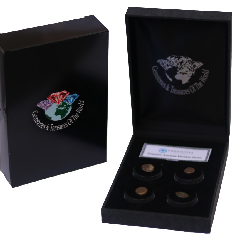 Collectors 4 Parthian coinsRoman General Crassus gold Poured down Throat