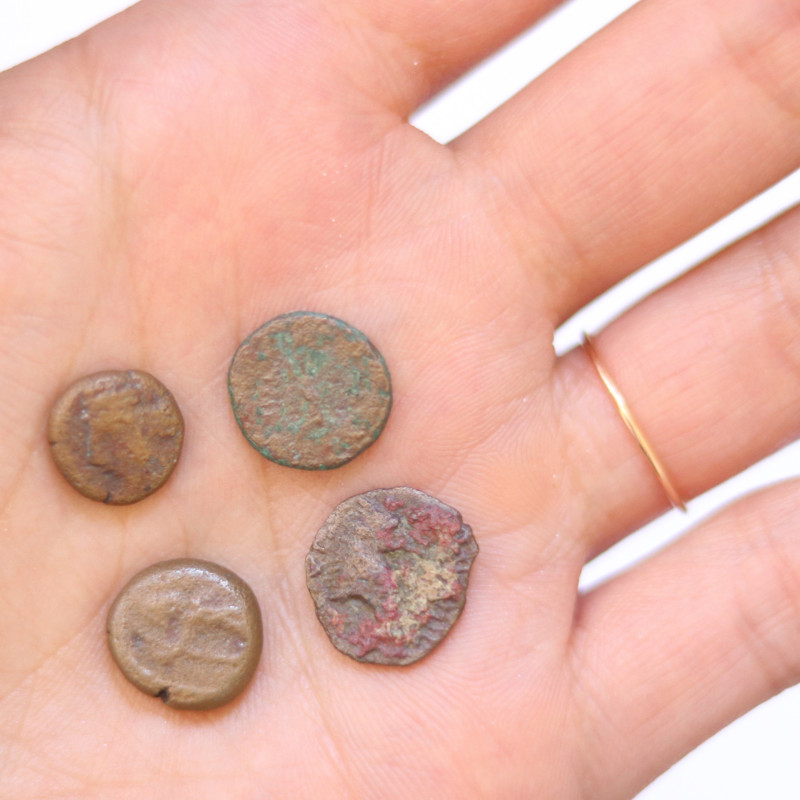 Collectors 4 Parthian coinsRoman General Crassus gold Poured down Throat