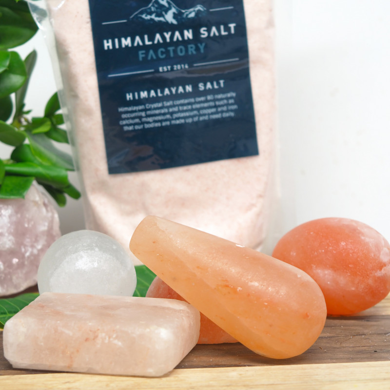 Pack Himalayan Salt 5 Massage Bars + 1kg Himalayan Bath Salt