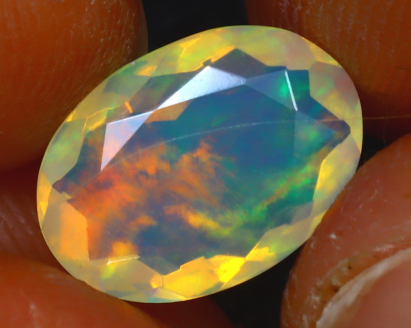 Fabulous Ethiopian Black Opal Play of Colors 1.42 Ct