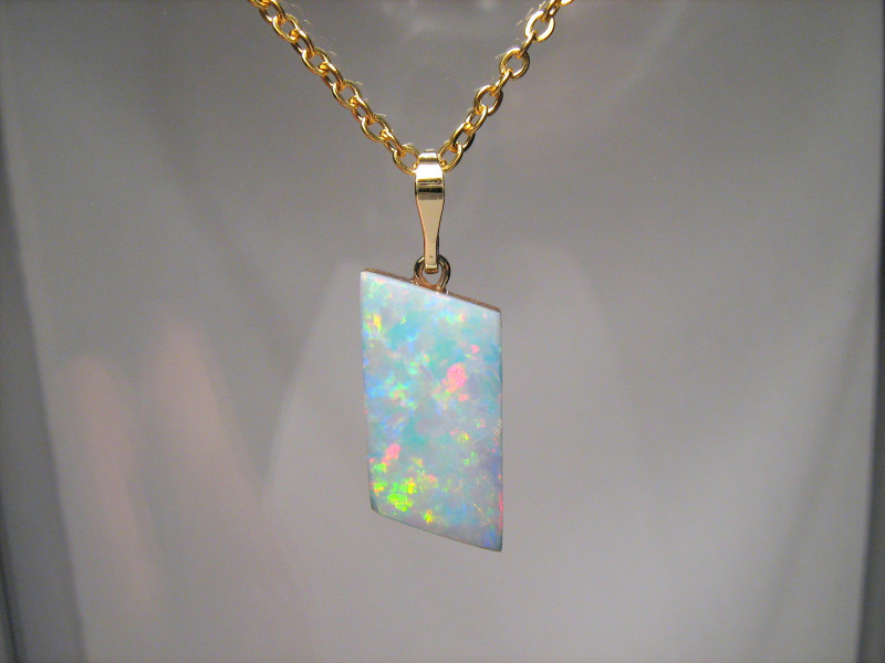 white opal doublet pendant