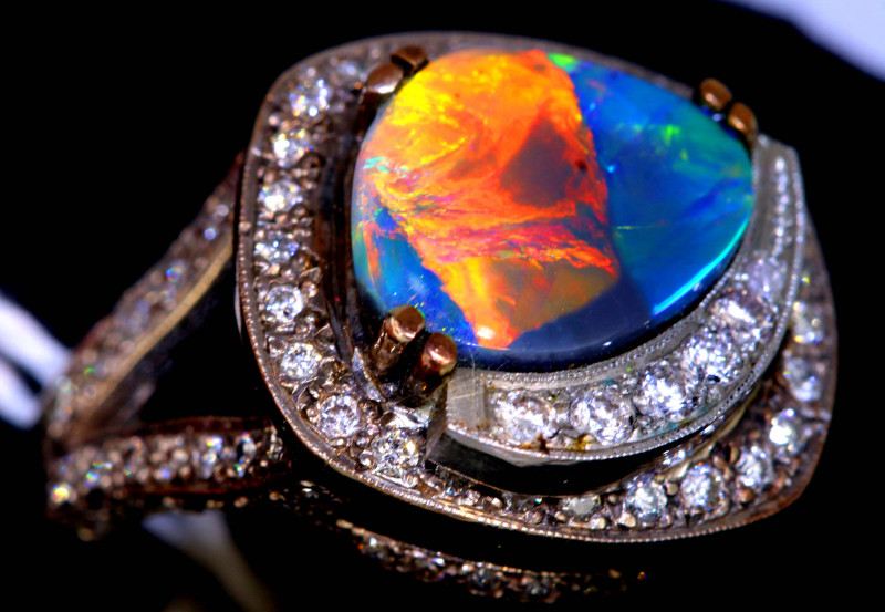 black opal gemstone taurus birthstone ring