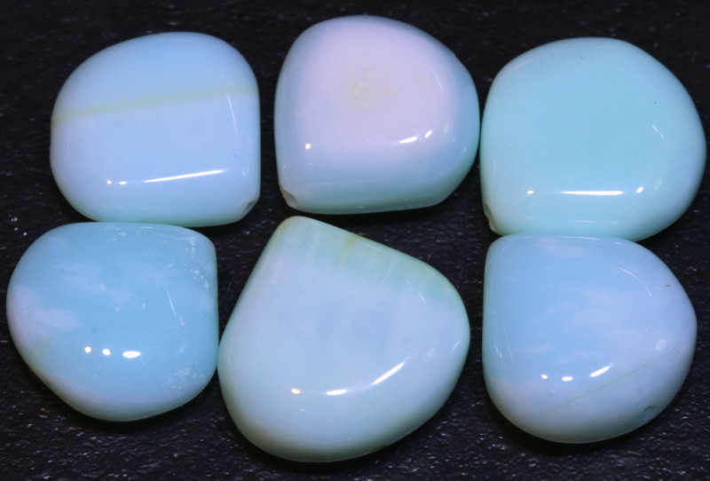 peruvian blue opal gemstone beads