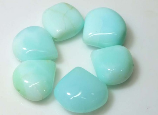 peruvian blue opal beads parcel