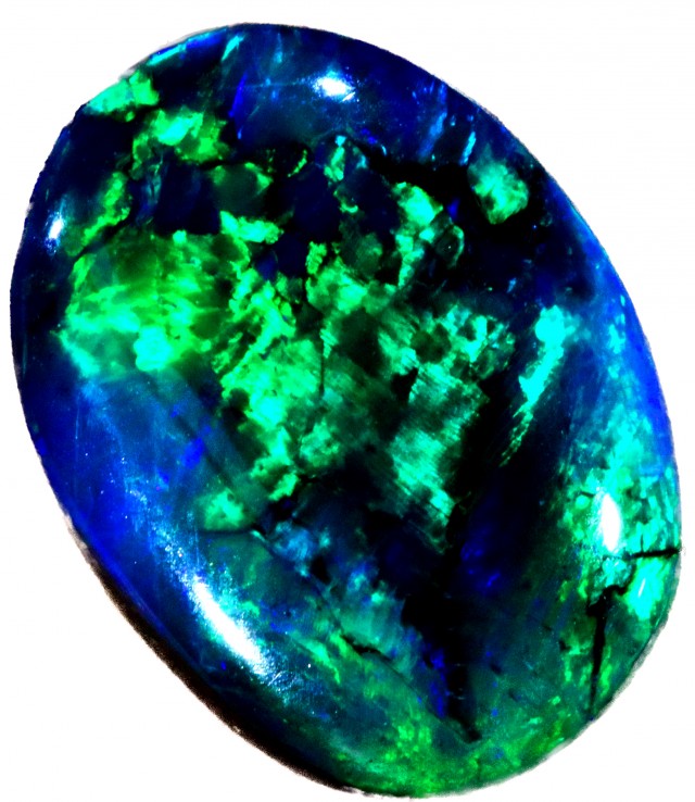2 45 cts neon green black opal well polished 2 45 cts neon green black opal well polished