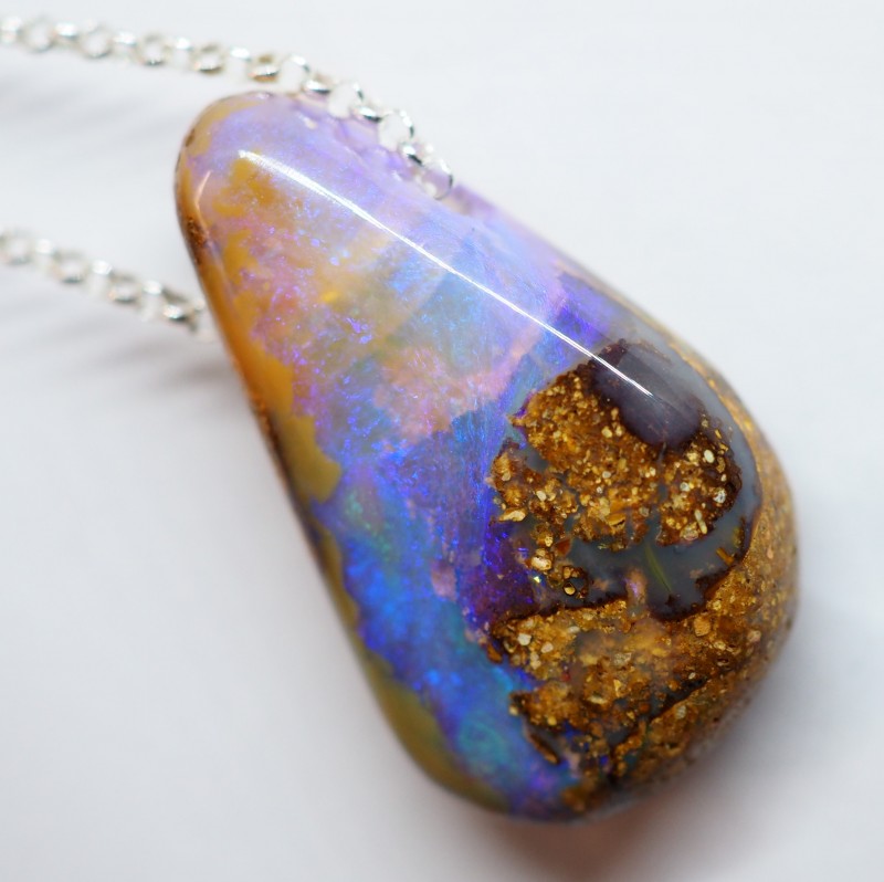 boulder opal pendant