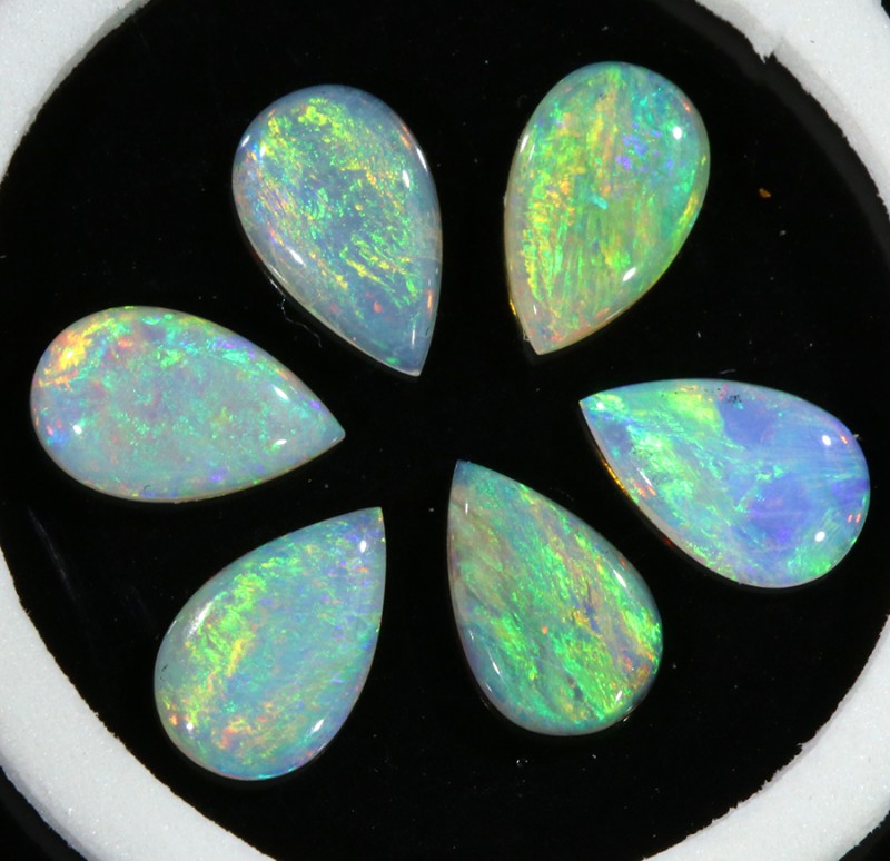 2.43Cts Set 6 matching Fire opals Flower pattern SU1293