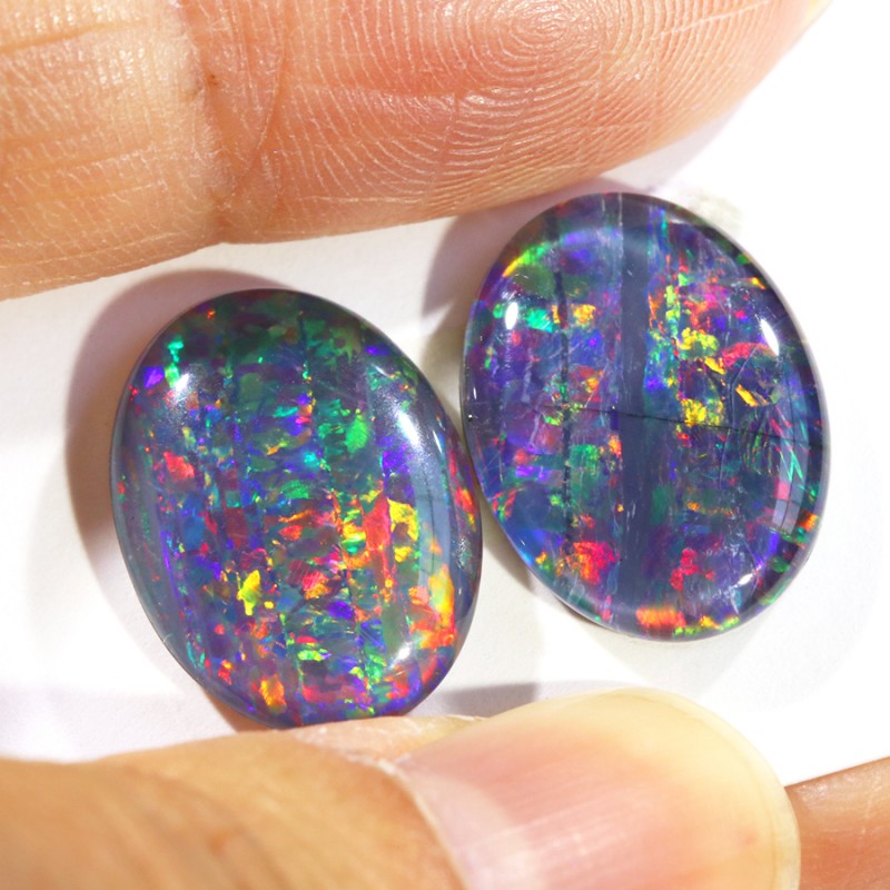 10.50Cts Pair Parcel Top Gem Grade Triplet Opals WS