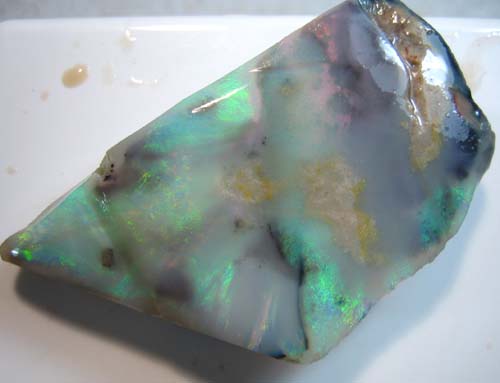 polishing opal with a dremel