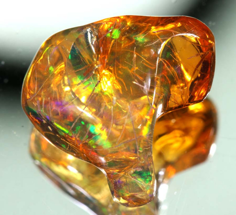 mexican fire opal gemstone freeform cut