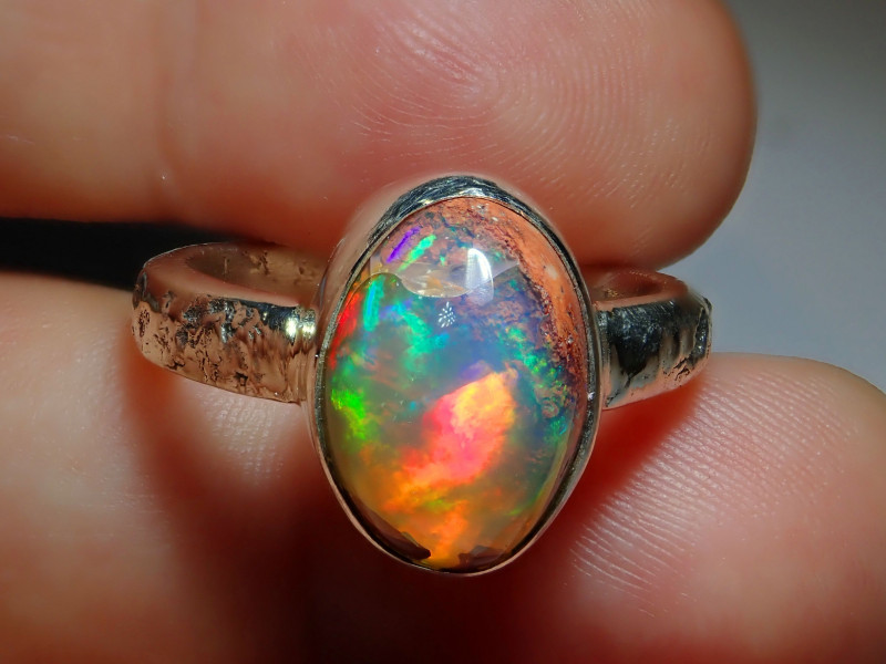 mexican matrix cantera opal ring