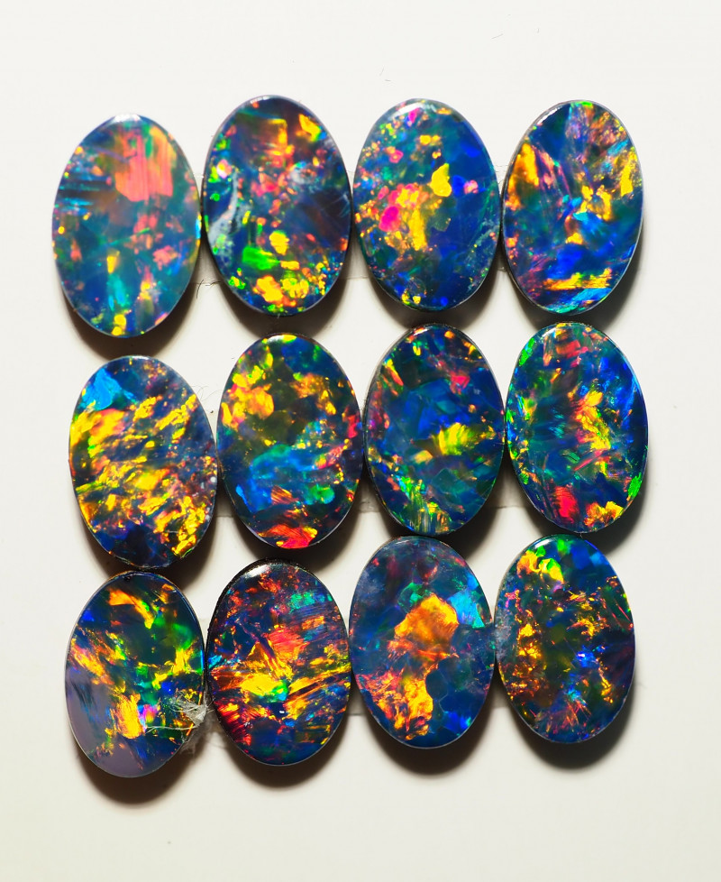 4.47CT GEM OPAL DOUBLET SET (12 OPALS) AL591