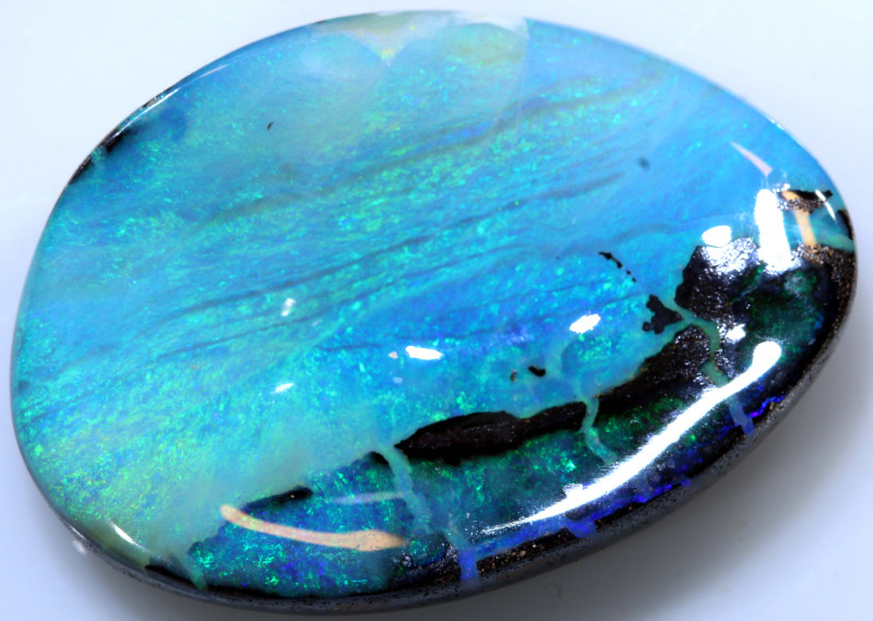 79 CTS QUALITY BOULDER OPAL AQUA BLUE STONE INV1763