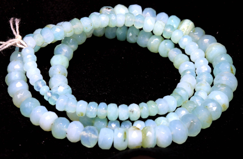 peruvian blue opal beads strand